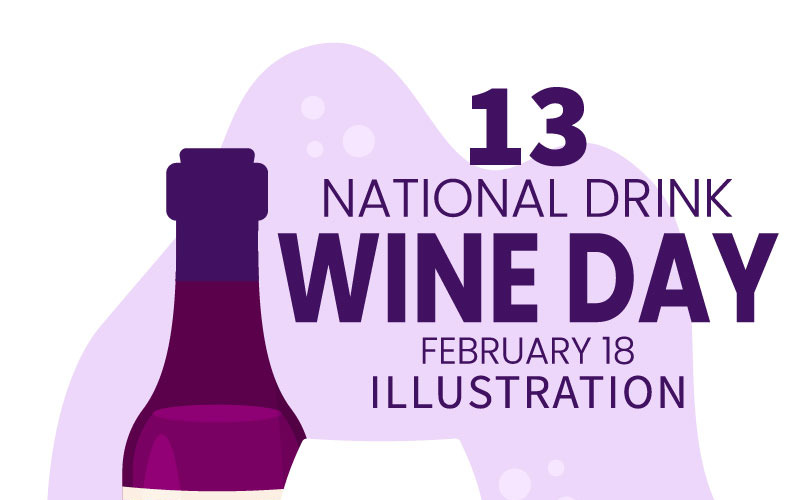 13 National Drink Wine Day Illustration