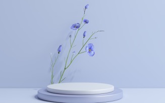 Product Presentation podium with natural flax flower