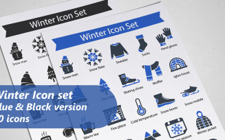 Winter Glyph Icon Set Template