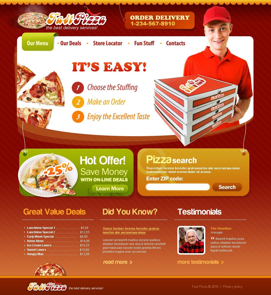 Pizza Web Template