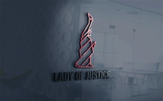 Lady Of Justice And Law Logo Template