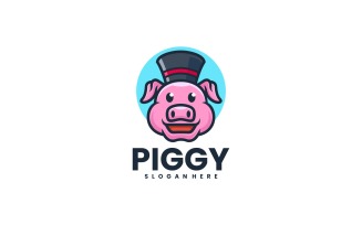 Piggy Mascot Cartoon Logo Style