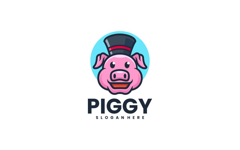Piggy Mascot Cartoon Logo Style Logo Template