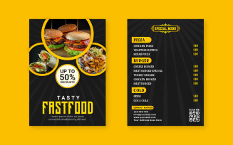 Restuarant's food social media post banner template design