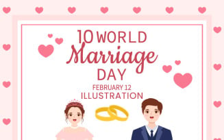 10 World Marriage Day Illustration