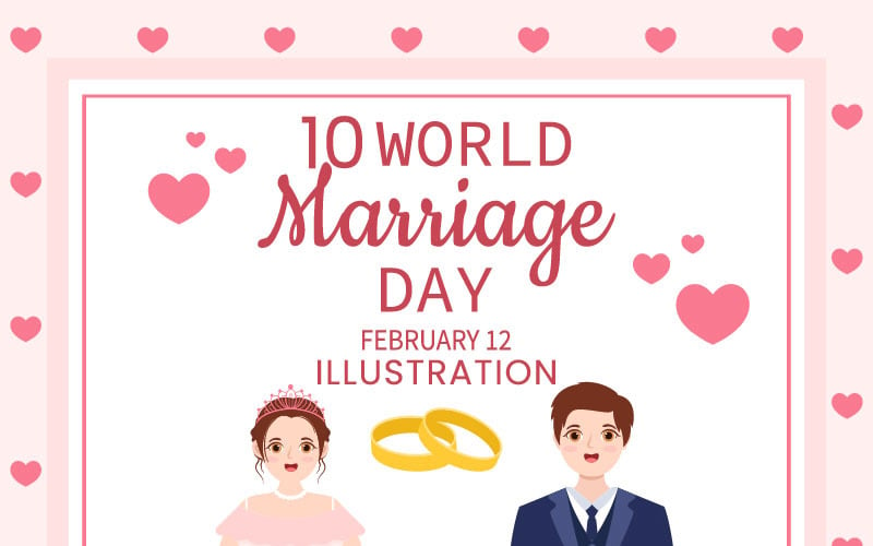 10 World Marriage Day Illustration