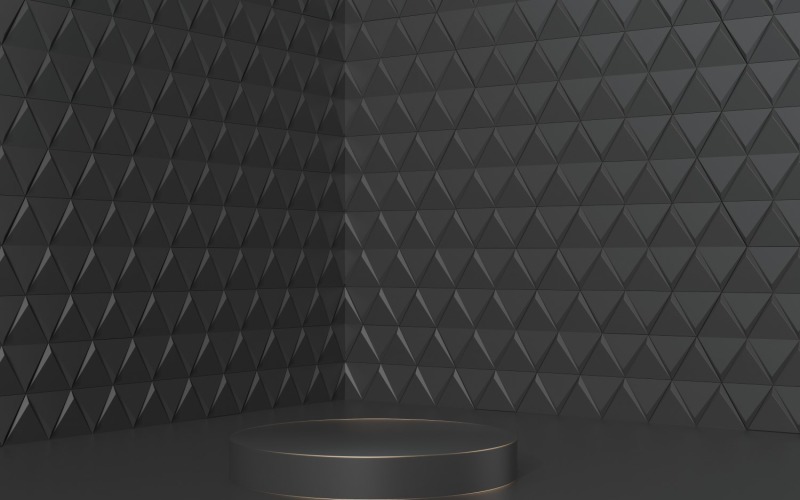 Abstract black background with geometric shape podium Product Mockup