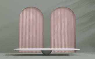 3D Podium for the product with arches in the Background