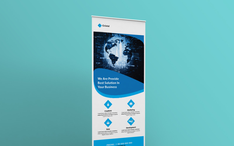Minimal Business Roll-Up Banner Template Corporate Identity