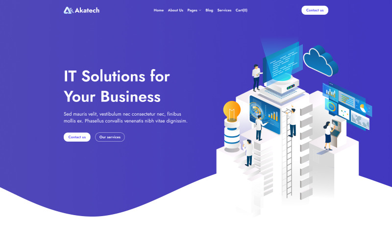 Akatech - IT Solution & Business Service website + NextJS + TailwindCSS Website Template