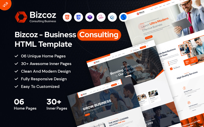 Bizcoz - Consulting Business HTML Template Website Template