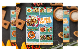 Kids Menu Design flyer template