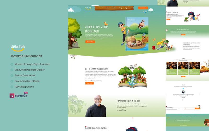 little-talk - Children Stories Services Elementor Template Kit Elementor Kit