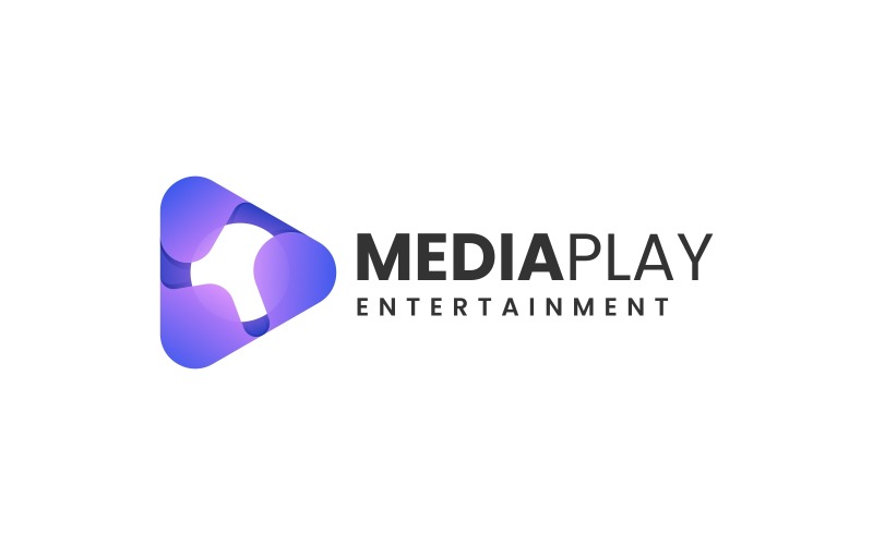 Media Play Gradient Logo Design Logo Template