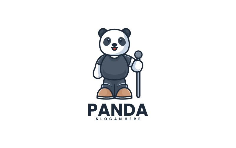 Panda Cartoon Logo Style 3 Logo Template