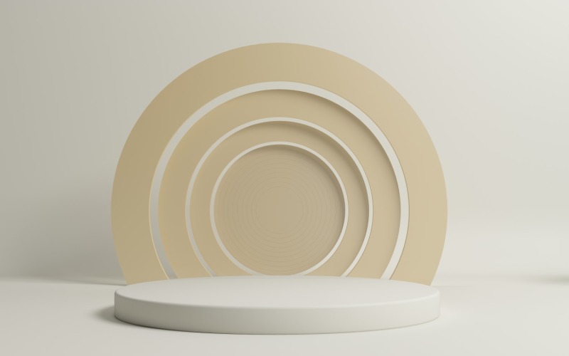 Product display podium with abstract circle Backdrop Product Mockup