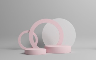 Product display podium with abstract circle shapes