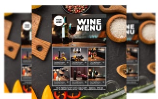 Wine Menu Design - flyer Template