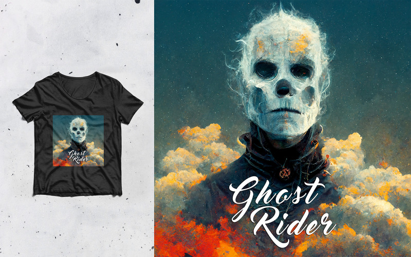 Death Skull Smoke Abstract PSD Template T-shirt