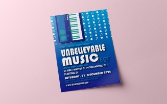 Music Event Party Flyer, Poster With Pattern Corporate Identity Template