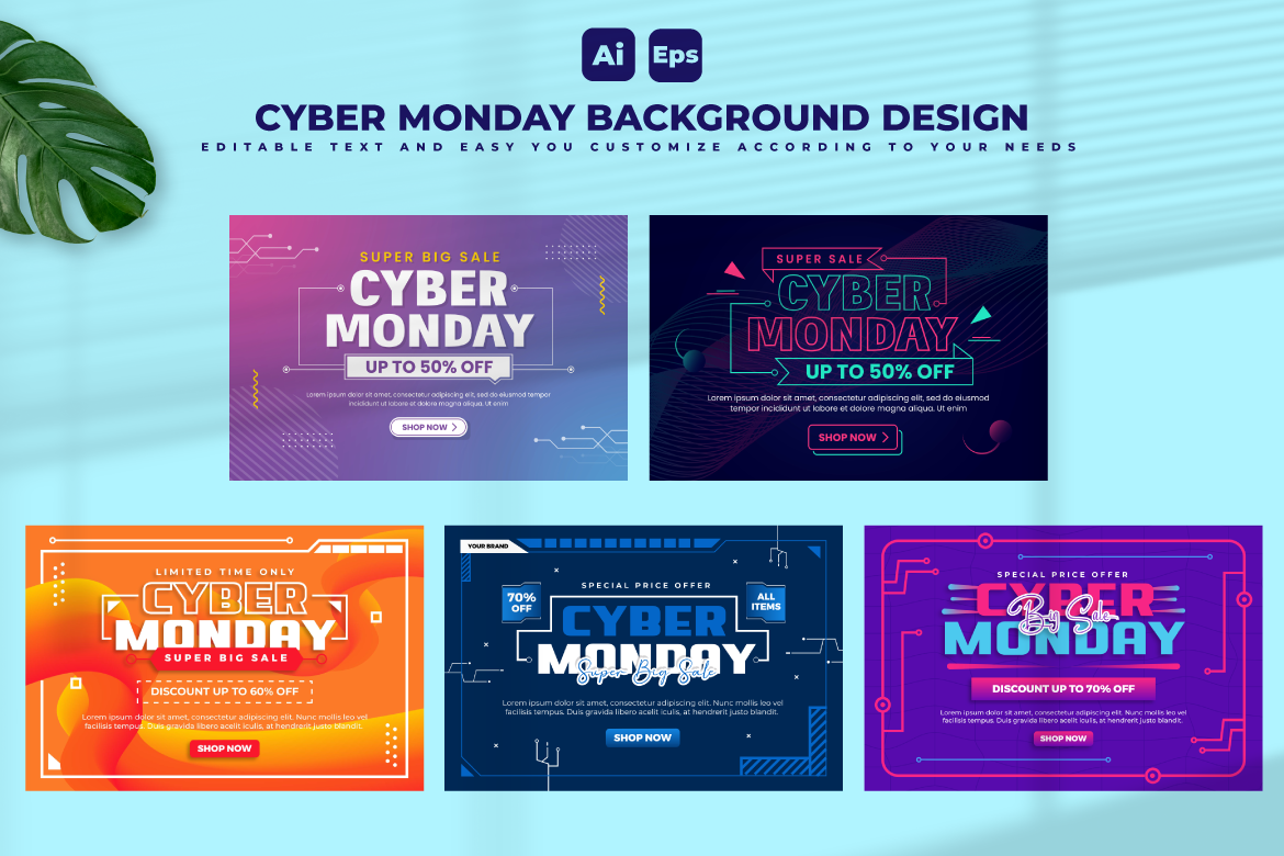 Cyber Monday Background Design Template V2