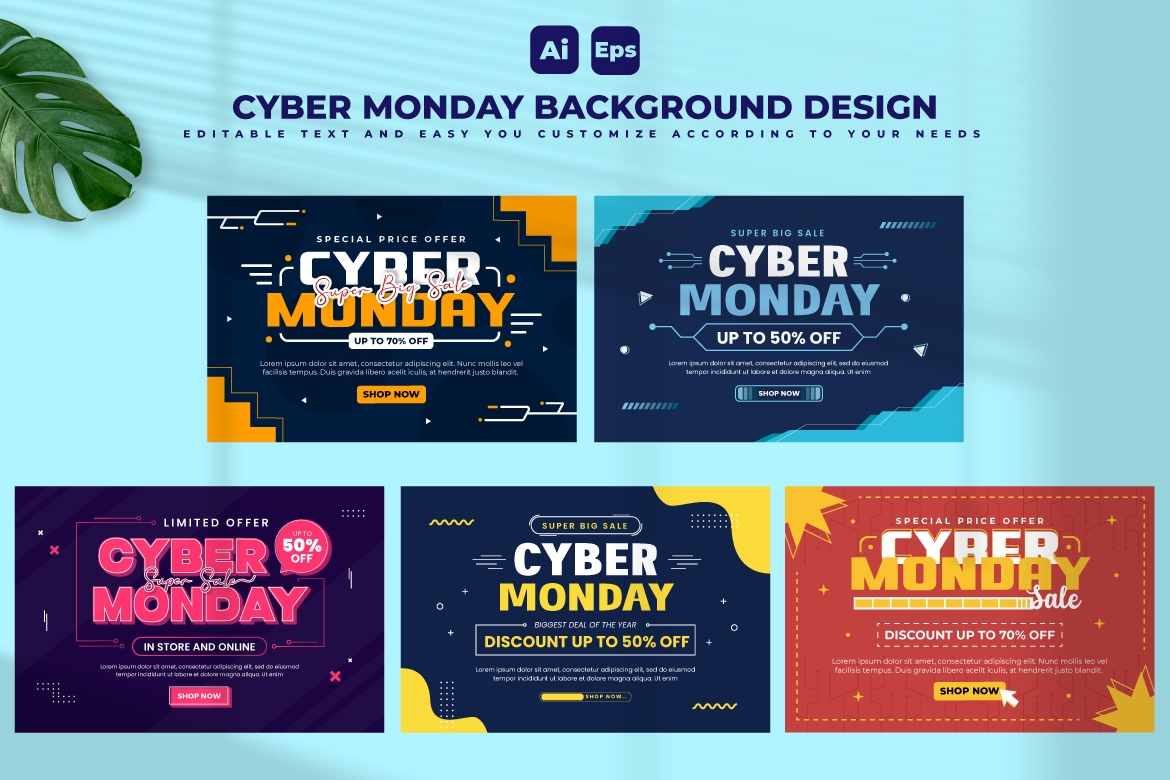 Cyber Monday Background Design Template V1