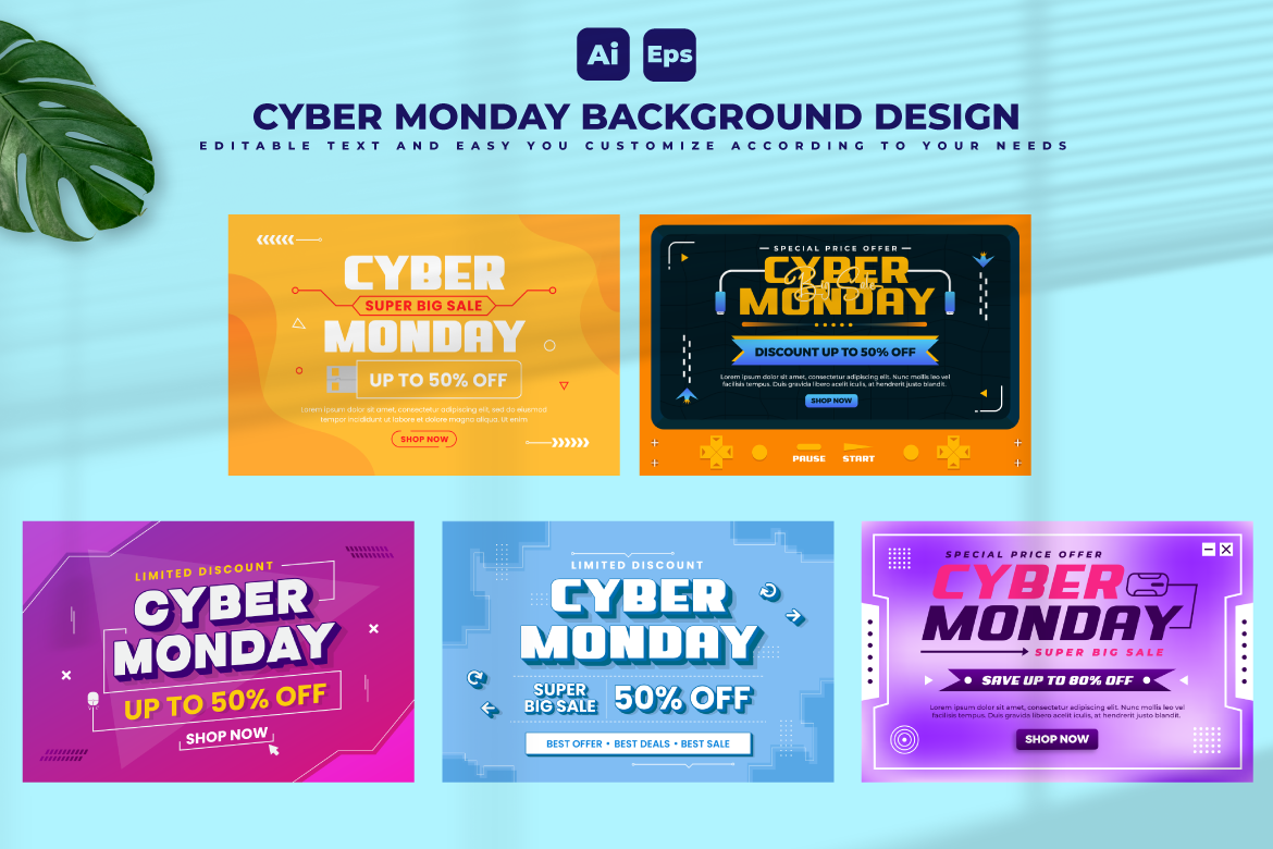 Cyber Monday Background Design Template V3