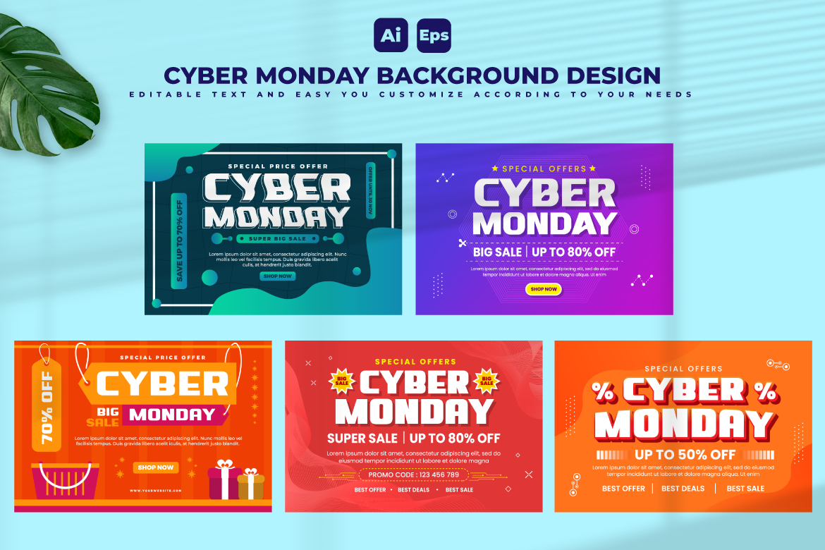 Cyber Monday Background Design Template V5