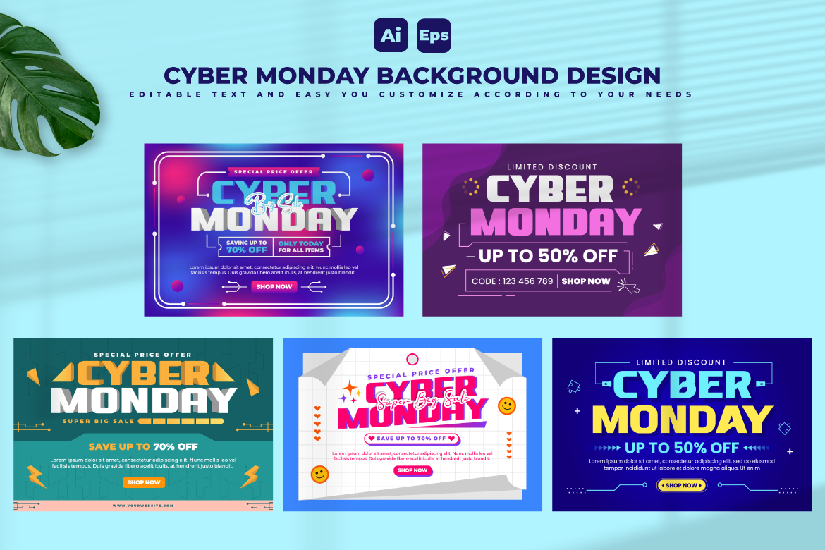 Cyber Monday Background Design Template V6