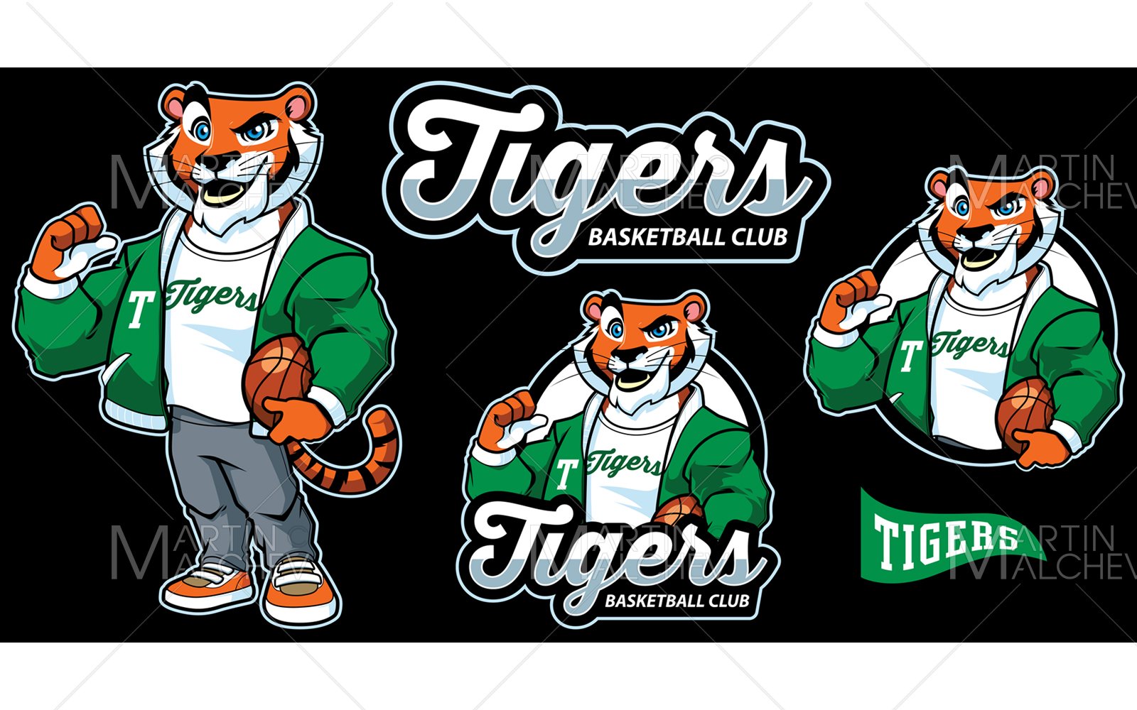 Kit Graphique #297481 Mascot Basketballe Divers Modles Web - Logo template Preview