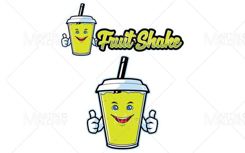 Fruit Shake Mascot Vector Illustration Vector Graphic