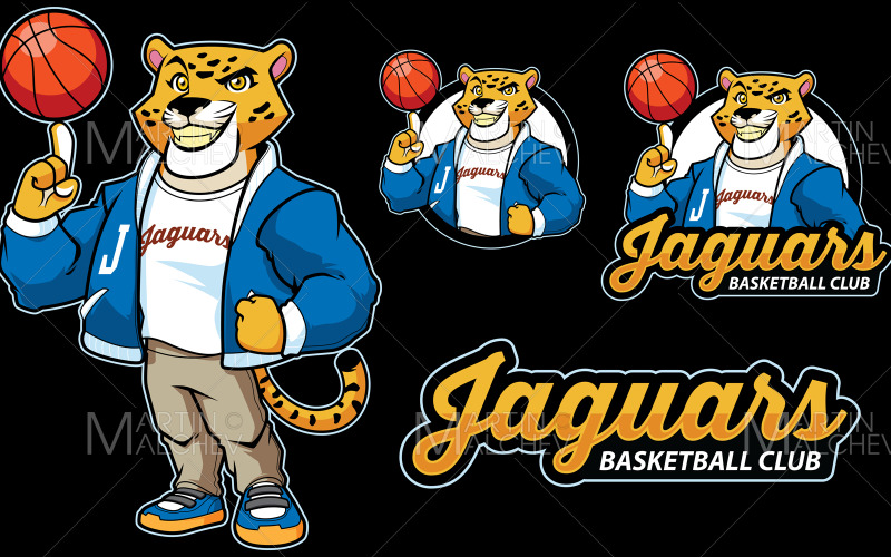 Jaguar Basketball Mascot Vector Illustration Vector Graphic