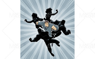 Super Business Team Man Leader Vector Illustration