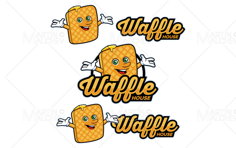 Waffle House Mascot Vector Illustration Vector Graphic