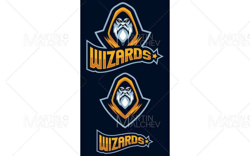 Wizard Team Mascot Vector Illustration Vector Graphic