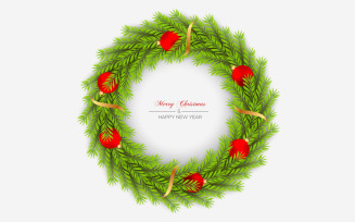 Christmas wreath vector design merry christmas text with garland concept