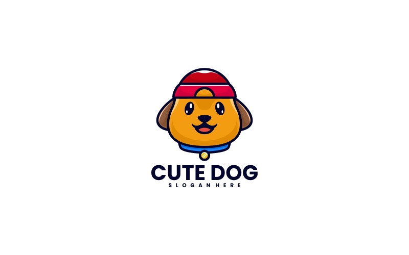 Cute Dog Cartoon Logo Style 1 Logo Template