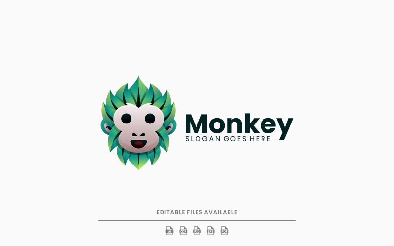 Monkey Gradient Logo Style 3 Logo Template
