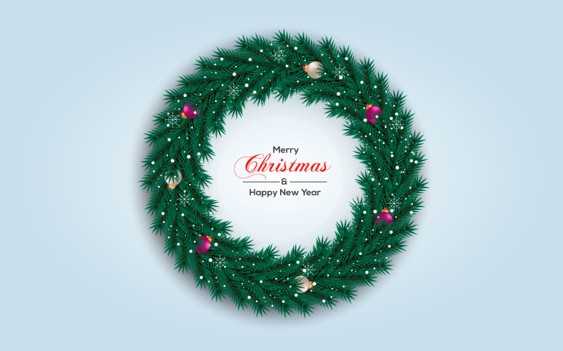 Christmas wreath vector concept design. merry christmas text in grass wreath element with star Illustration