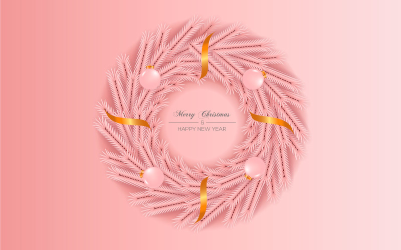 Christmas wreath vector concept design. merry christmas text in grass wreath element Illustration