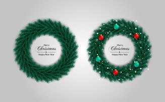 Christmas wreath vector concept design. merry christmas text in grass wreath elements with leaves.