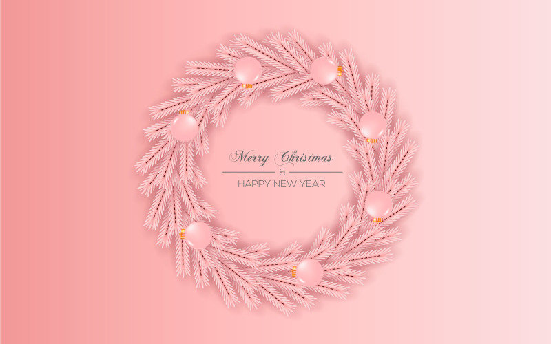 Christmas wreath vector concept design. merry christmas text in wreath element with leave Illustration
