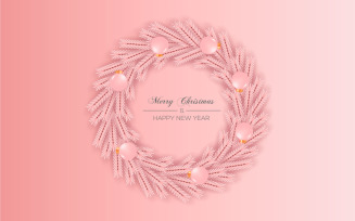 Christmas wreath vector concept design. merry christmas text in wreath element with leave