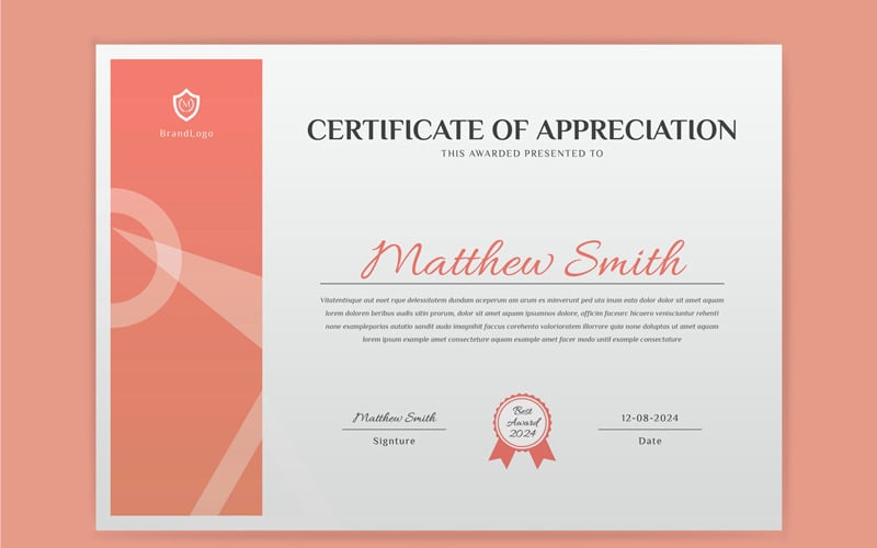 Certificate Template with Gradient Accent
