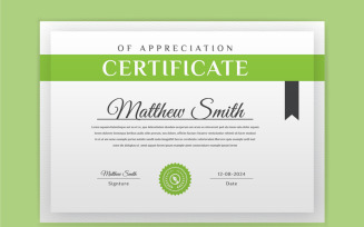 Certificate Template with Green Accent