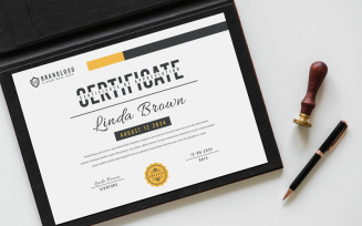 Certificate Template with Yellow
