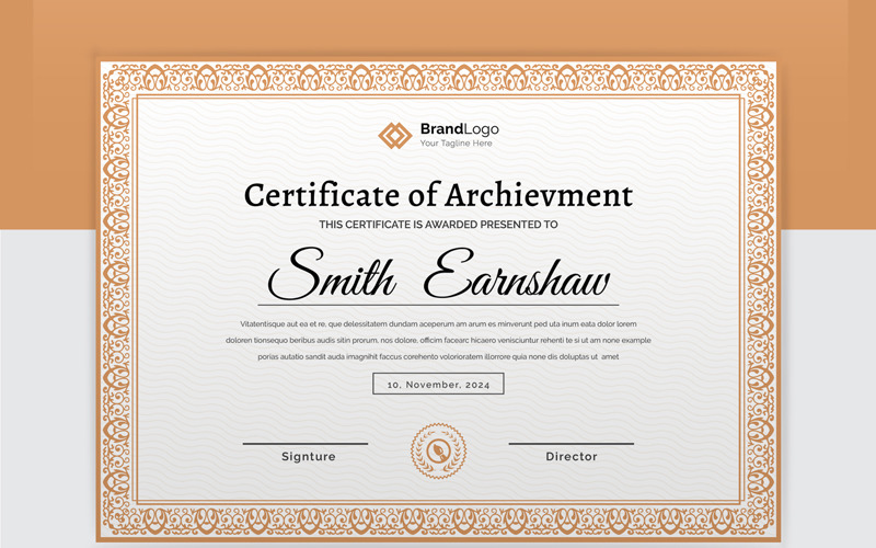 Elegant Certificate Template with Print