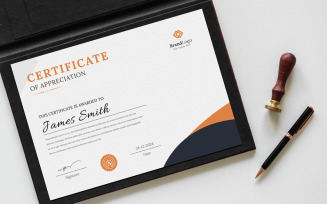 Orange Certificate Template with Sidebar