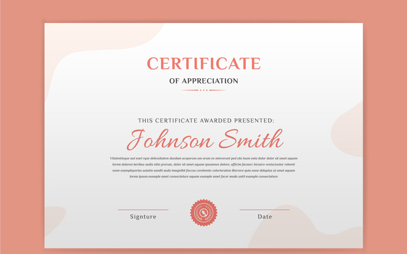 Simple Certificate Template with Print