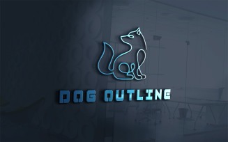 Dog Outline Logo Template For Dogs Shop And Equipments